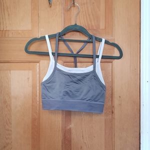 Fabletics get and white sports bra